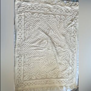 Bob Timberlake Collection Tapestry Beige and Cream Swan & Lattice Throw Blanket